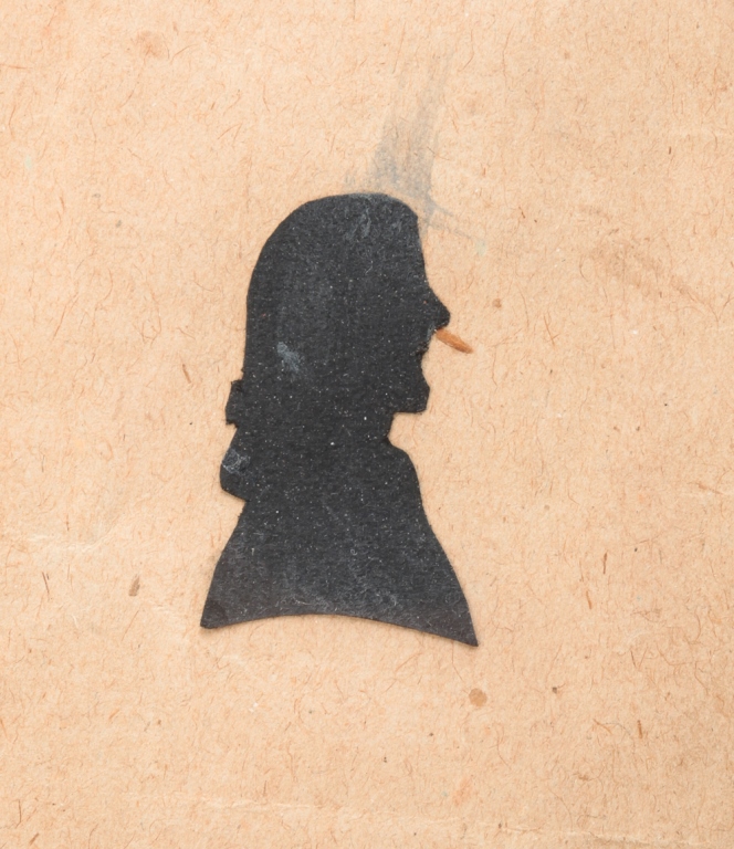 Appraisal: AMERICAN SILHOUETTE Nineteenth century Cut out profile of a man