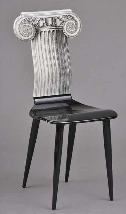 Appraisal: PIERO FORNASETTI - CAPITELLO IONICO SIDE CHAIR Wood print and