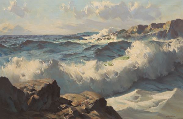 Appraisal: ALPHONSE JOSEPH SHELTON ENGLISH AMERICAN - x image Seascape Oil