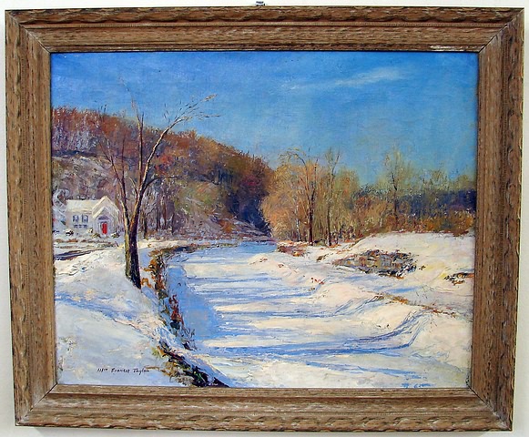 Appraisal: Winter along the Delaware From My Window oil on canvas