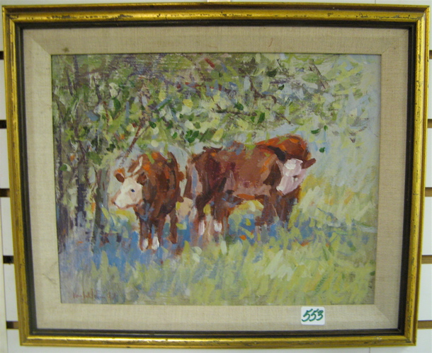 Appraisal: VAN WALDEN OIL ON MASONITE California th century Pastoral landscape