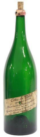 Appraisal: Large French green glass Jeroboam double magnum wine bottle three-litre