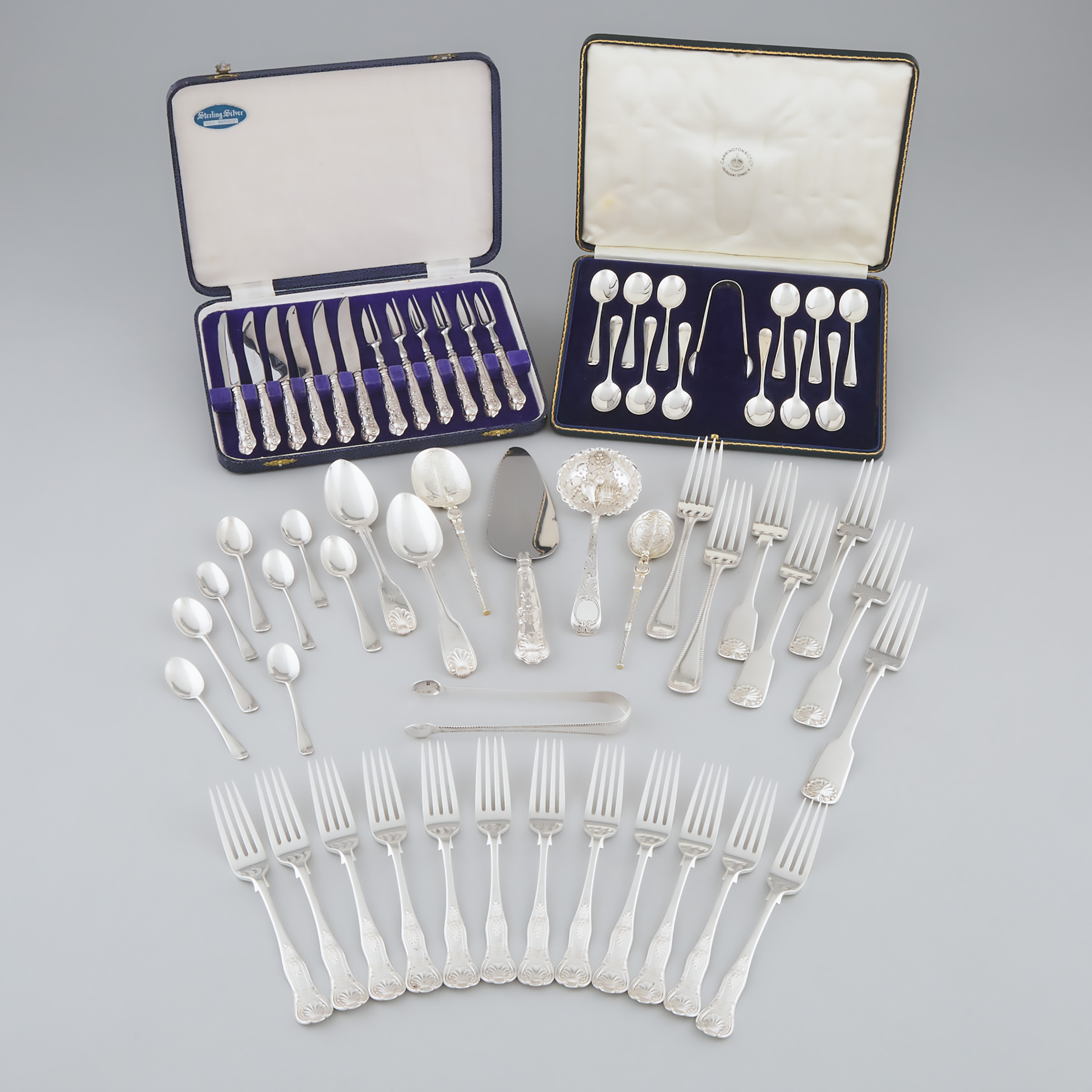 Appraisal: Group of Georgian and Later English Silver Flatware late th-