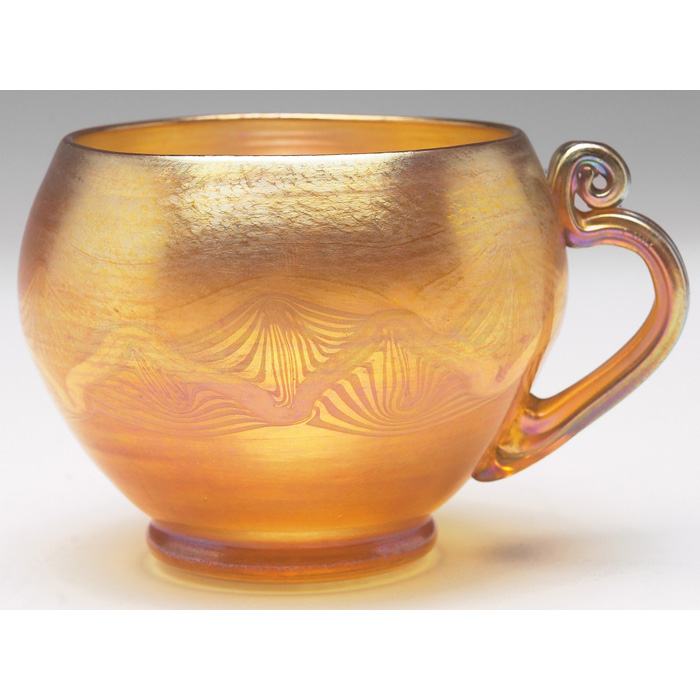 Appraisal: Unusual L C Tiffany cup gold favrile glass with an