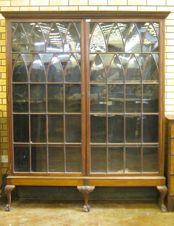 Appraisal: A th Century mahogany glazed Display Cabinet having a pair