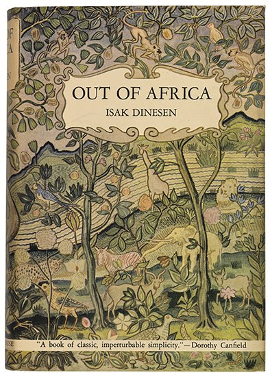 Appraisal: DINESEN ISAK Out of Africa vo gilt-decorated orange and black