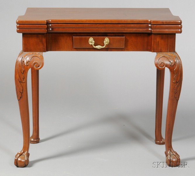 Appraisal: George II Mahogany Triple-top Game Table mid- th century rectangular