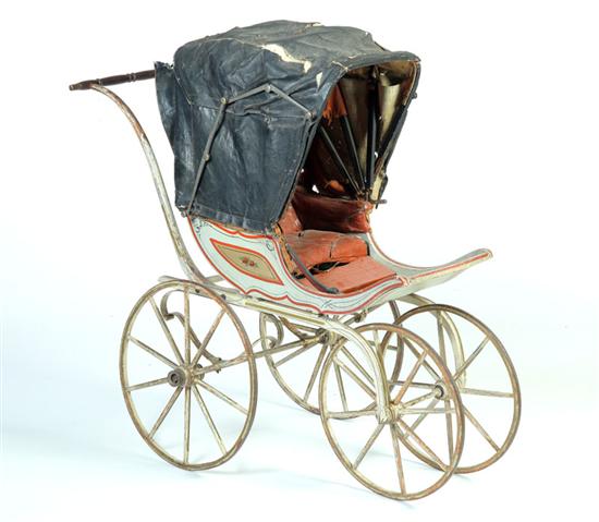 Appraisal: BABY CARRIAGE American late th century Victorian baby carriage with