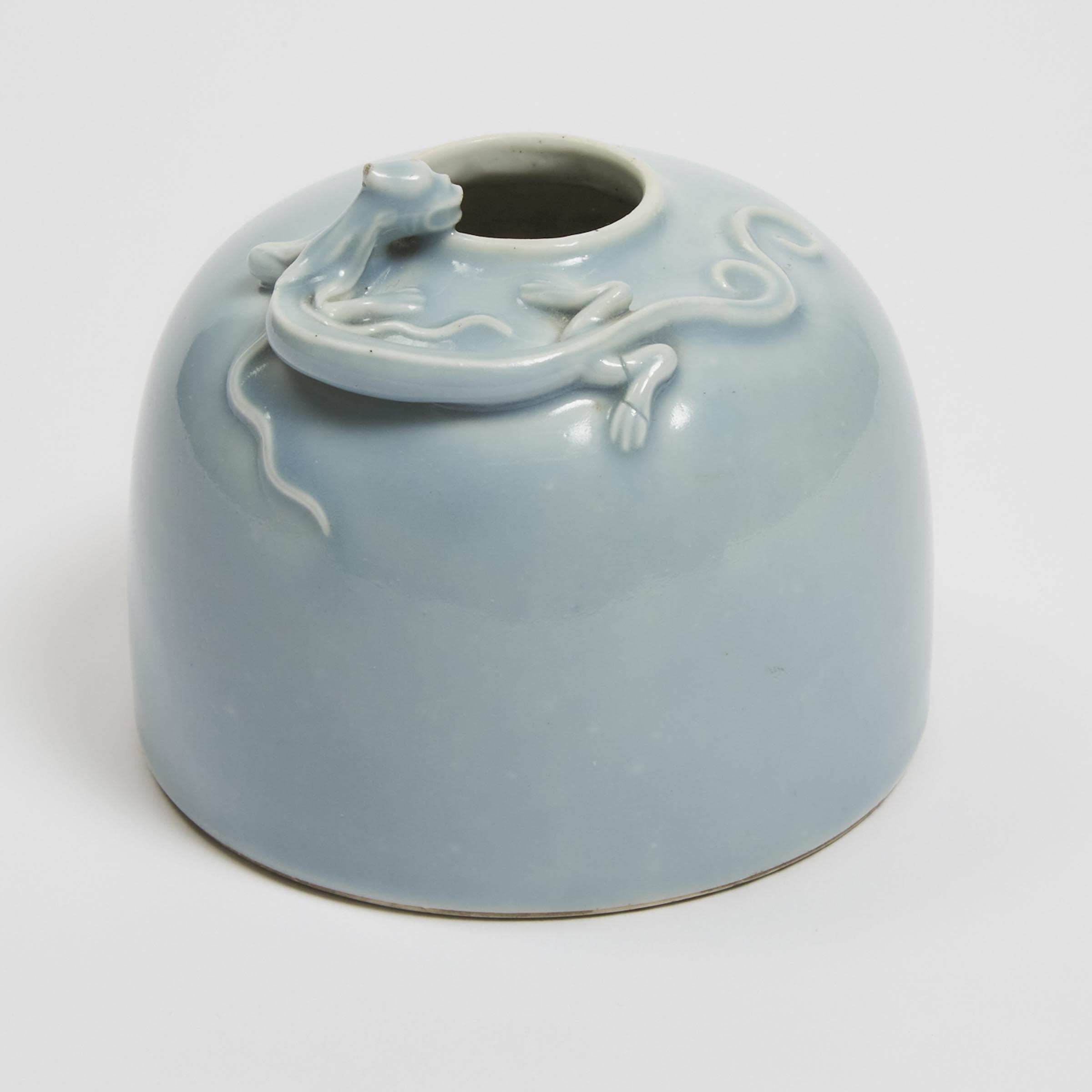 Appraisal: A Clair-de-Lune Glazed 'Chilong' Water Pot Taibai Zun Kangxi Mark