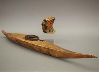 Appraisal: Inuit seal kayak Haida frog Two Northwest Coast items Including