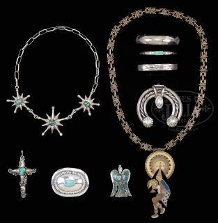 Appraisal: MIXED LOT OF MEXICAN AND NAVAJO JEWELRY MIXED LOT OF