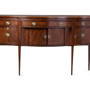 Appraisal: A Federal Marquetry Decorated Mahogany Serpentine-Front Sideboard New York Circa