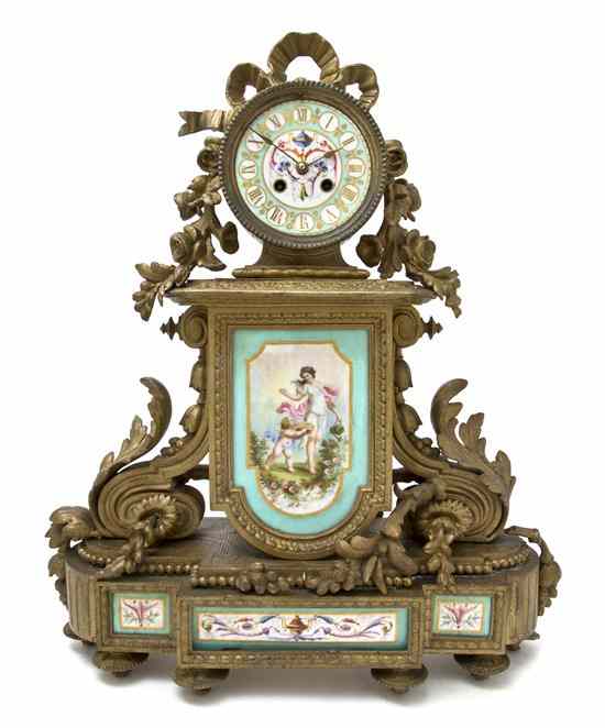 Appraisal: A Louis XVI Style Gilt Metal and Sevres Style Porcelain