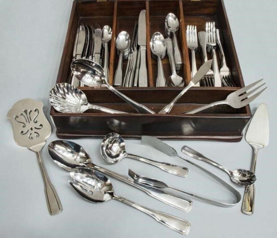 Appraisal: REED BARTON 'BLAKE' STAINLESS FLATWARE BOX lot of Reed Barton