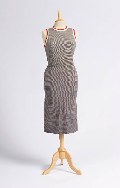 Appraisal: A Marilyn Monroe striped cotton dress circa s Black and