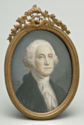 Appraisal: Washington miniature Ambrosius Lamm George Washington in the manner of