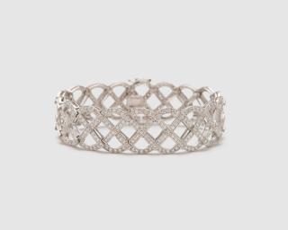 Appraisal: K White Gold and Diamond Bracelet K White Gold and