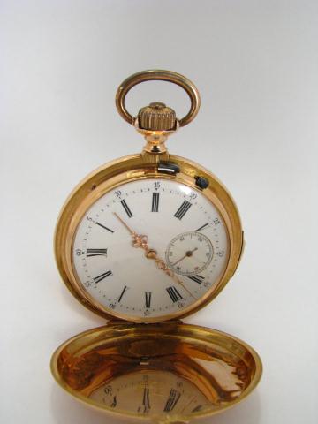 Appraisal: K yellow gold French Remontoir pocket watch quarter hour repeater