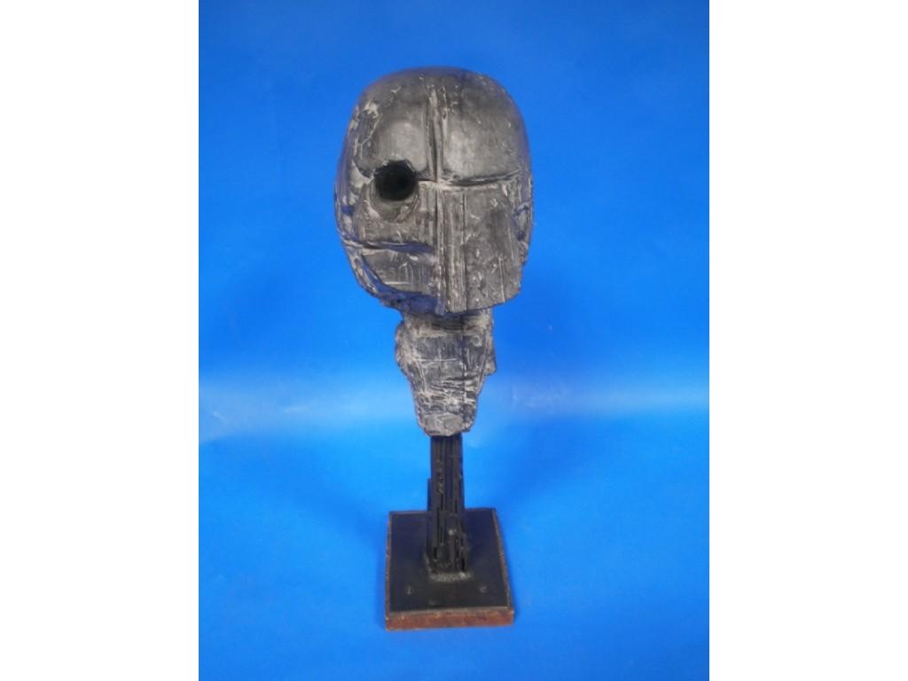 Appraisal: A 's abstract sculpture of a three dimensional skull in