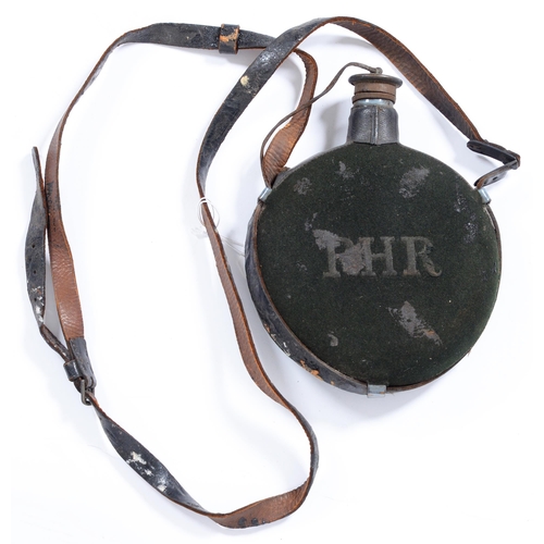 Appraisal: Militaria Accoutrements Robin Hood Rifles water bottle and stopper on