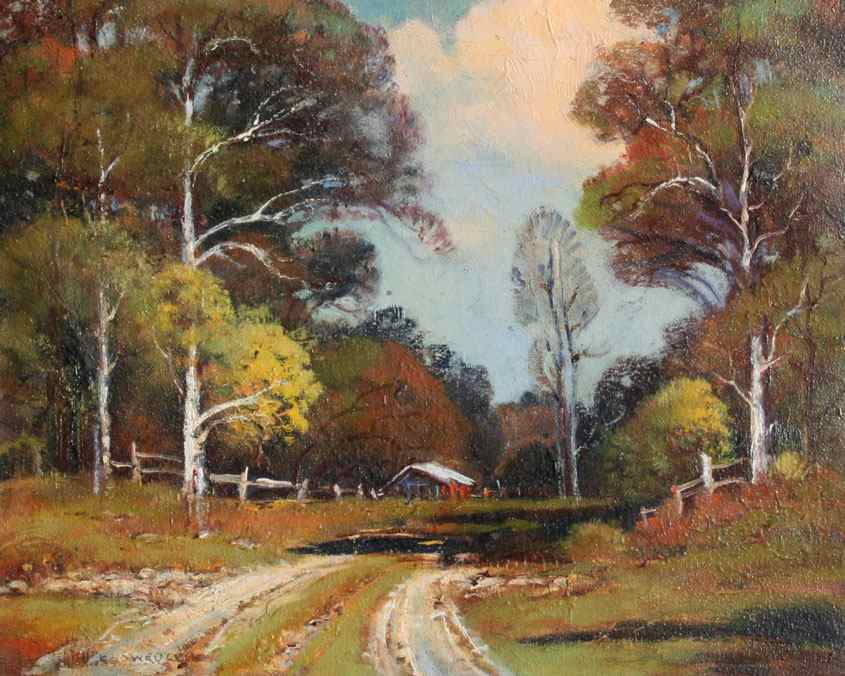 Appraisal: SWEDLUN Fred ERNEST FREDERICKS American - ''Country Road'' painted five