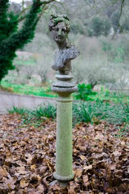 Appraisal: A reconstituted stone bust of a Classical maiden on a