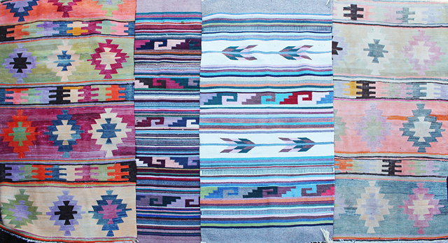 Appraisal: FOUR VARIOUS TURKISH KILIM RUGS of differing designs each approximately