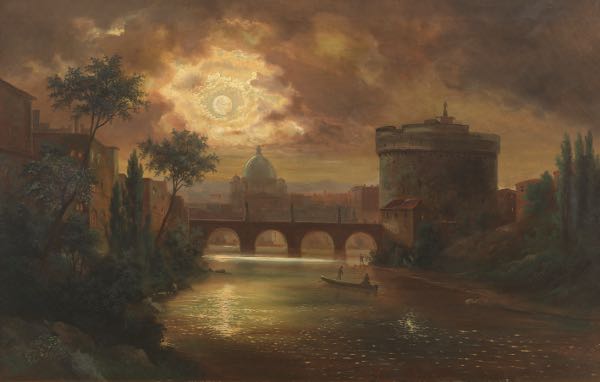 Appraisal: FERDINAND LEPIE CZECH - x Tiber River of Rome Oil