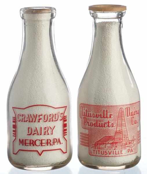 Appraisal: Lot of Pennsylvania Milk Bottles Description Lot includes one bottle