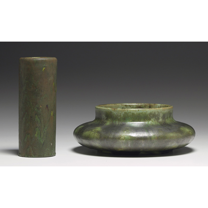 Appraisal: Fulper bowl broad form covered in a mottled green matt