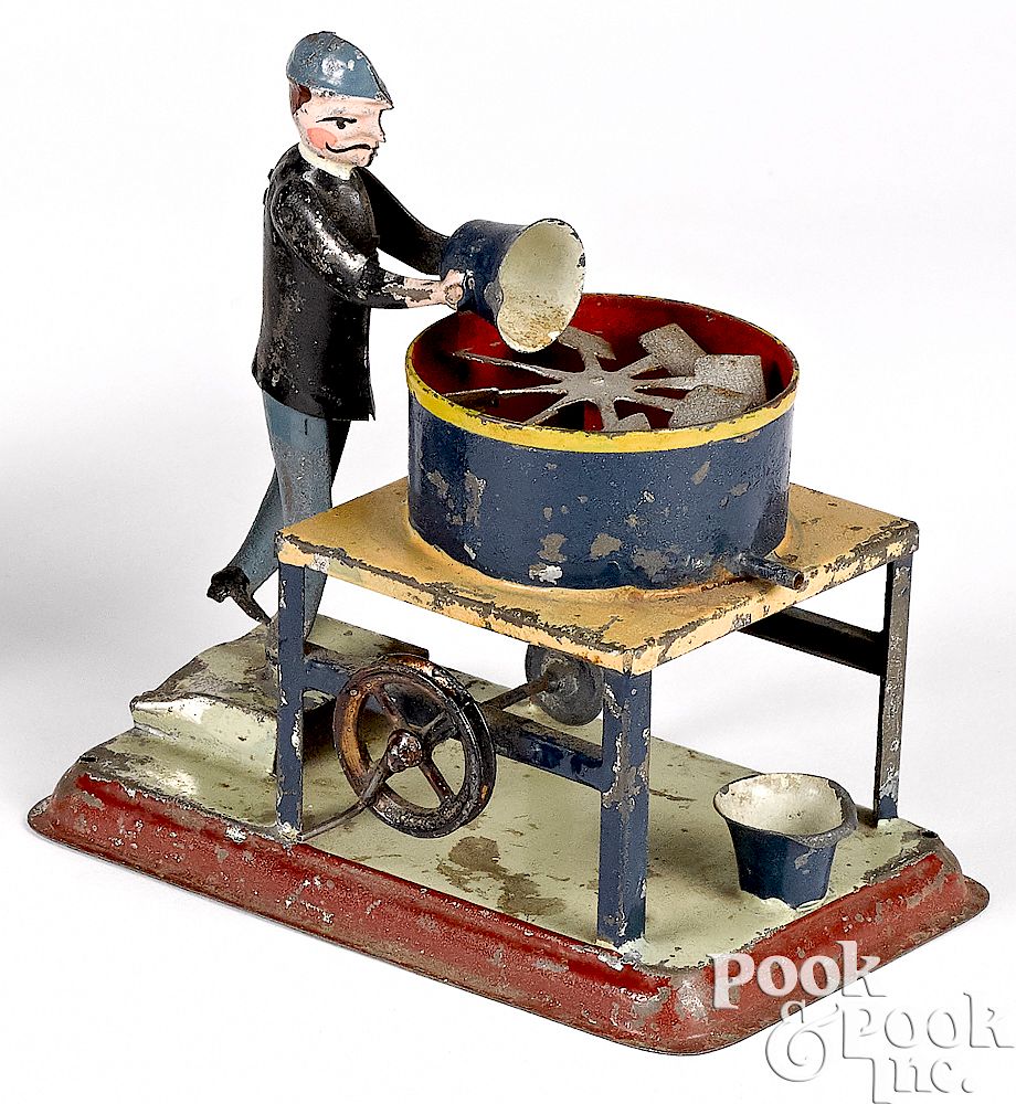 Appraisal: Painted tin mixer steam toy accessory Painted tin mixer steam