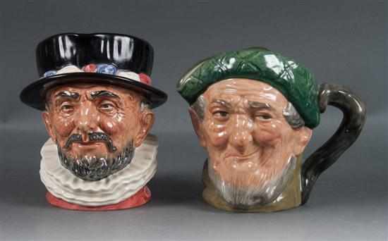 Appraisal: Two Royal Doulton china character jugs ''Beefeater'' and ''Auld Mac''