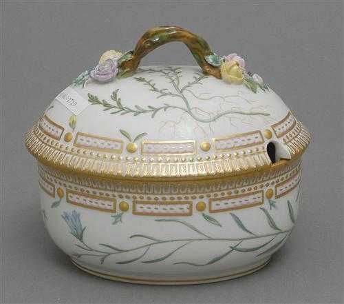 Appraisal: FLORA DANICA' SUGAR BOWL Royal Copenhagen th century Decoration en