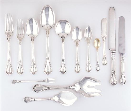 Appraisal: Gorham sterling flatware service circa Chantilly pattern consisting of blunt