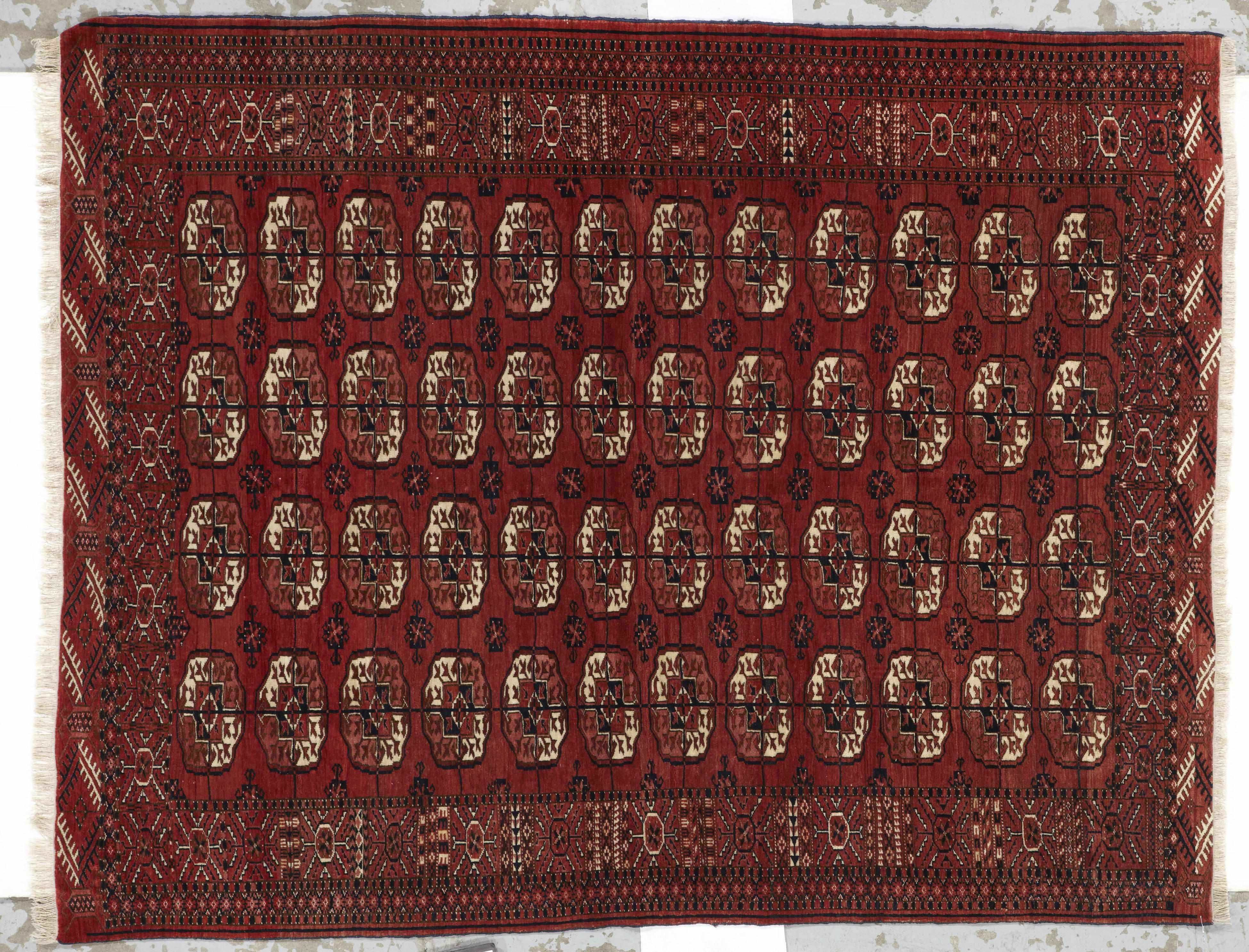 Appraisal: A Turkoman rug Turkestan late th centurysize approximately ft in