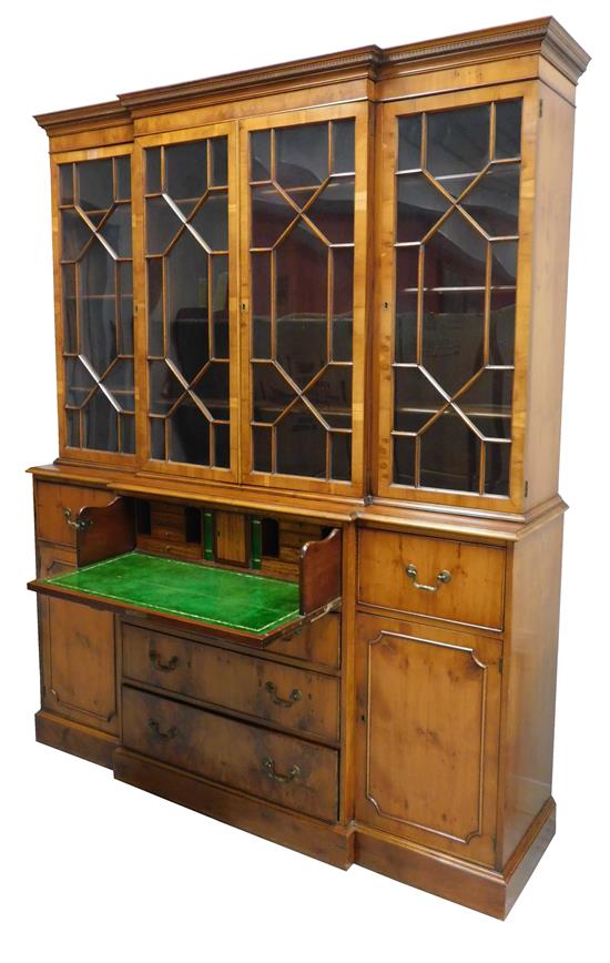 Appraisal: th C Georgian style -pc breakfront display cabinet with butler's