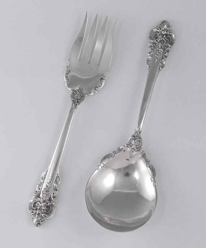 Appraisal: WALLACE GRAND BAROQUE STERLING SALAD SET To include fork ''