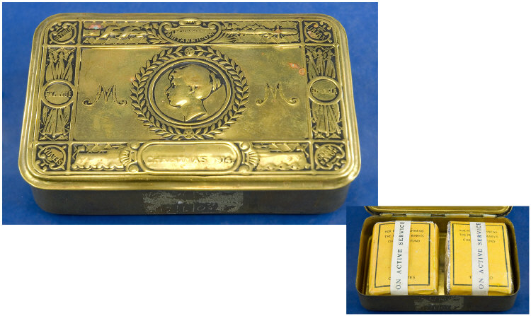 Appraisal: WWI Princess Mary Box Hinged Brass Christmas Box This is