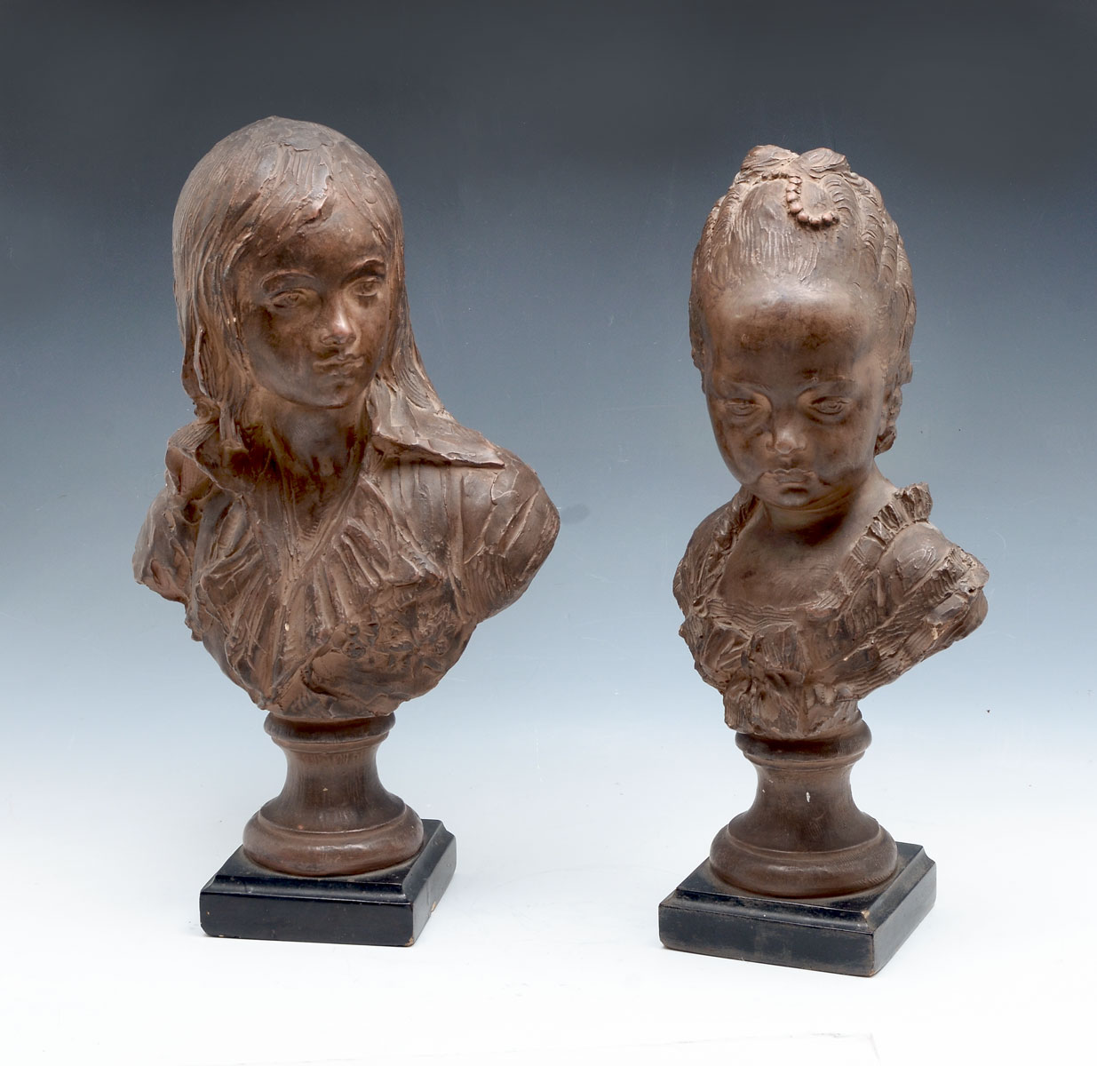 Appraisal: TWO TH CENTURY PLASTER BUSTS Appear to be Children of