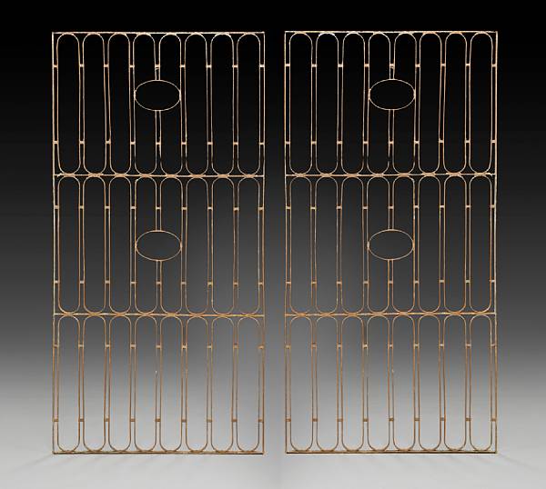 Appraisal: A set of ten Neoclassical style wrought iron panels Each