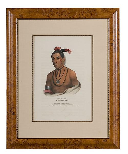 Appraisal: MCKENNEY HALL WA-KAWN A Winnebago Chief lithographed by Lehman Duval