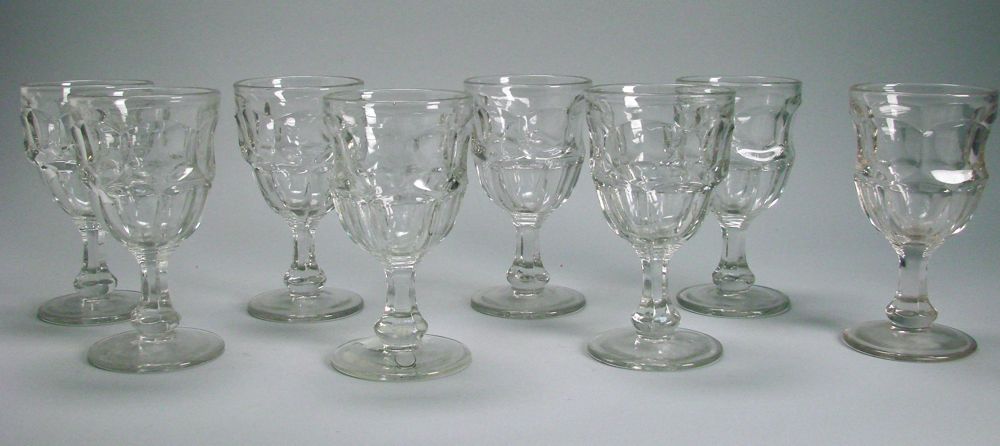 Appraisal: SET OF EIGHT CLEAR FLINT GLASS GOBLETS Mid- th CenturyIn