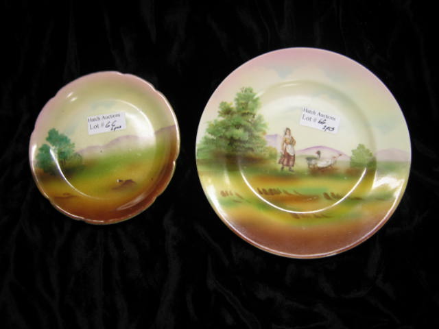 Appraisal: Royal Bayreuth Porcelain Plates landscapes maiden geese designs