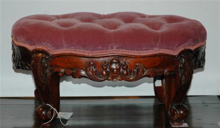 Appraisal: Louis XV Style Carved Mahogany Footstool Estimate -