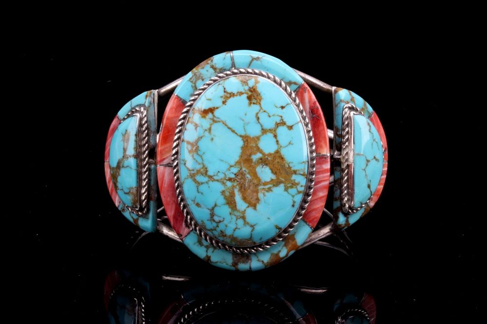 Appraisal: Navajo Irene Platero Silver Turquoise Bracelet For your consideration is