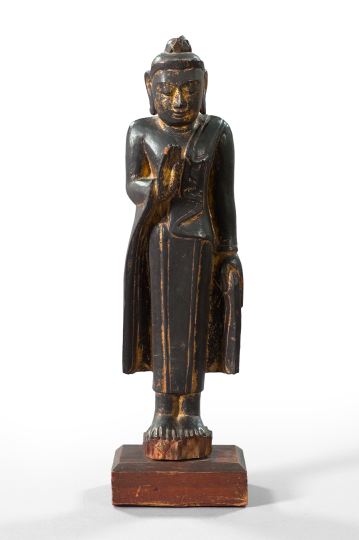 Appraisal: Provincial Thai Carved Hardwood Figure of Buddha fourth quarter th