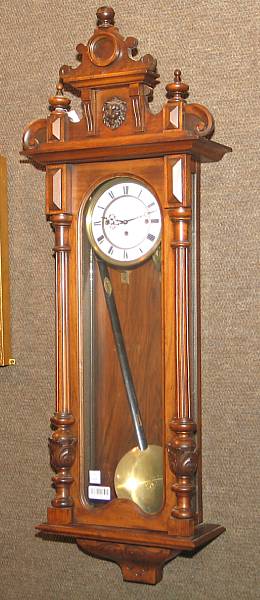 Appraisal: An Austrian walnut grande sonnerie regulator clock late th century