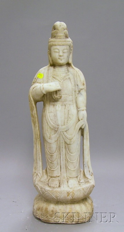 Appraisal: Carved White Hardstone Buddha ht in