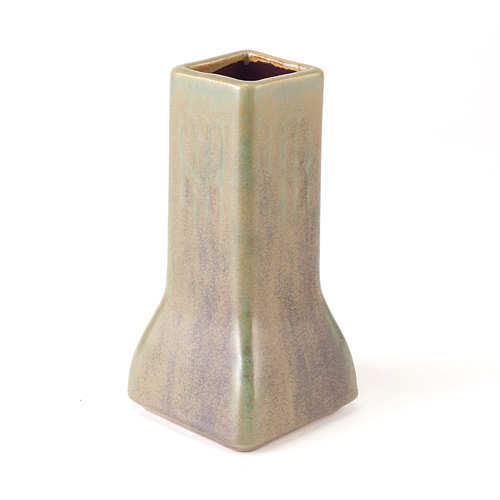 Appraisal: FULPER Early Vasekraft faceted vase covered in Mission Verde and