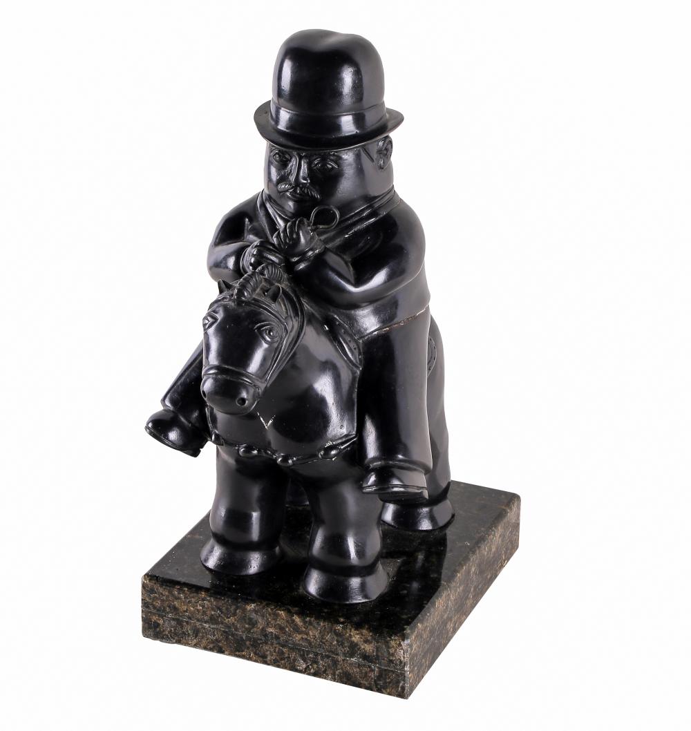 Appraisal: AFTER BOTERO PEDRITO bronze mounted on marble base signed and